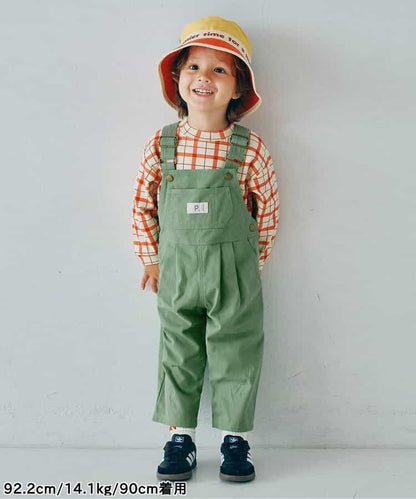 牛仔色斜紋布揹帶褲