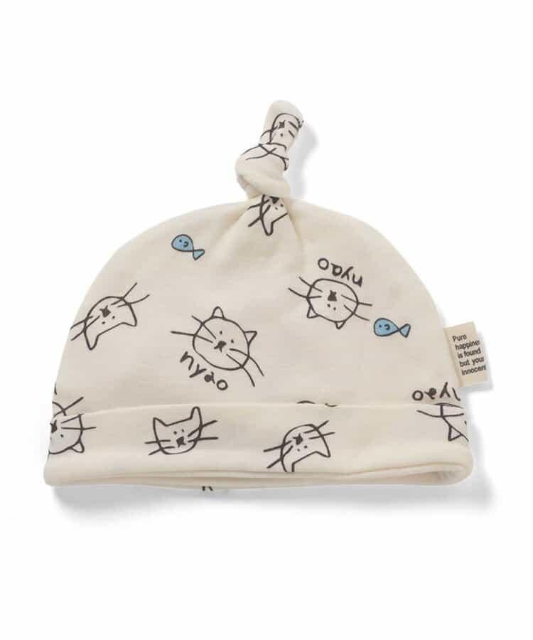 貓兔紗布繫帶帽