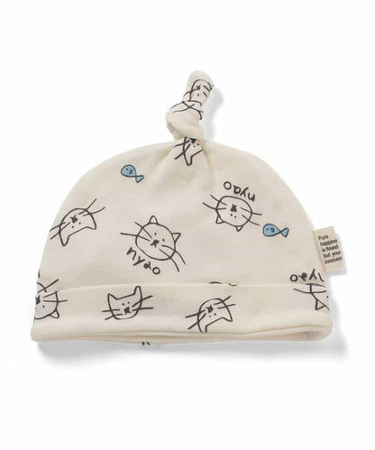 貓兔紗布繫帶帽