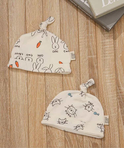 貓兔紗布繫帶帽