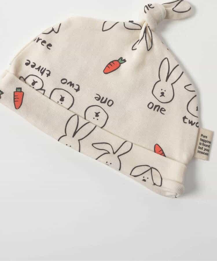 貓兔紗布繫帶帽