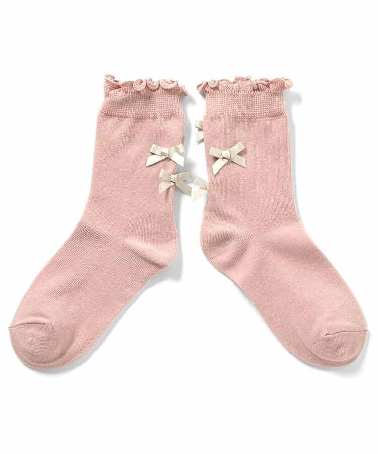 後綁帶荷葉邊襪