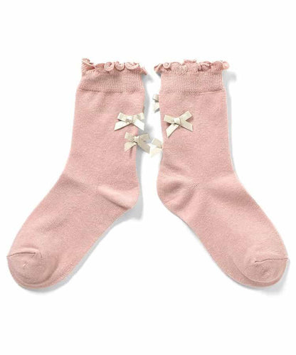 後綁帶荷葉邊襪