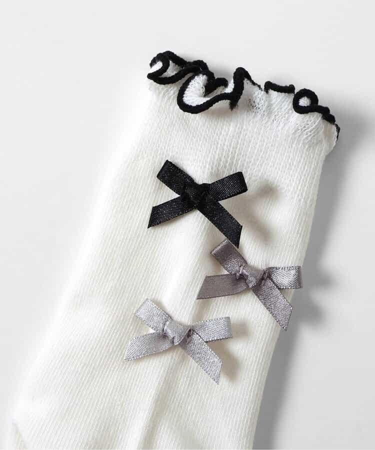 後綁帶荷葉邊襪