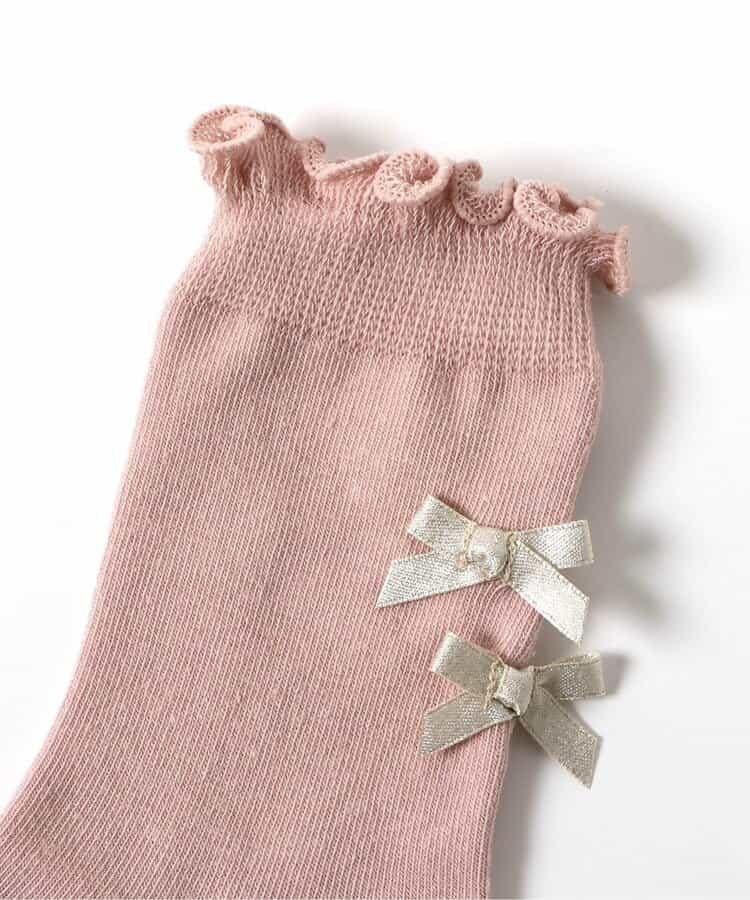 後綁帶荷葉邊襪