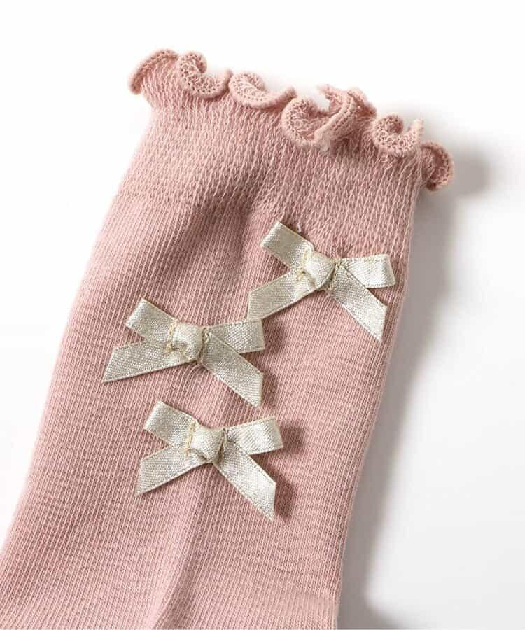 後綁帶荷葉邊襪