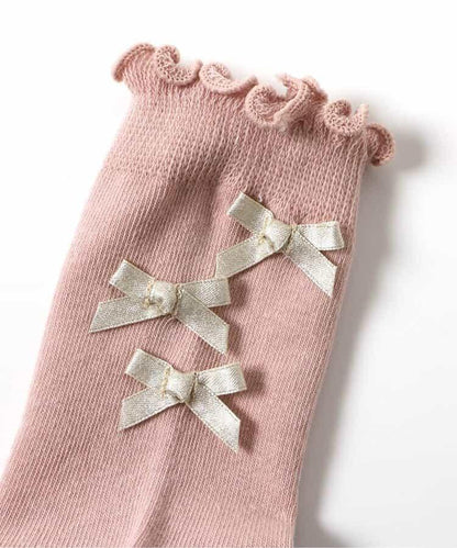 後綁帶荷葉邊襪