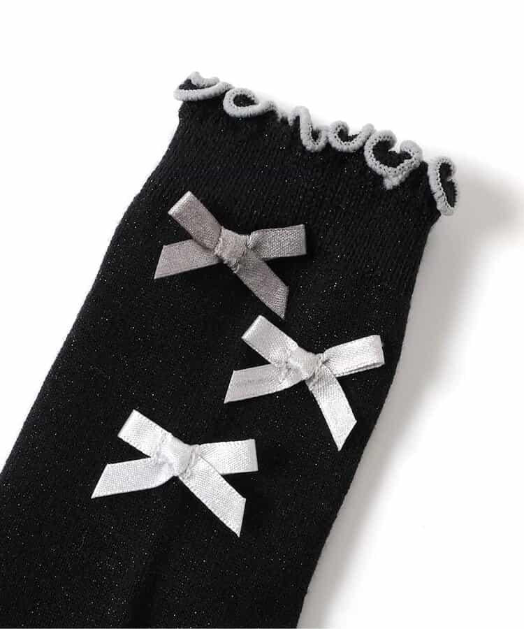 後綁帶荷葉邊襪