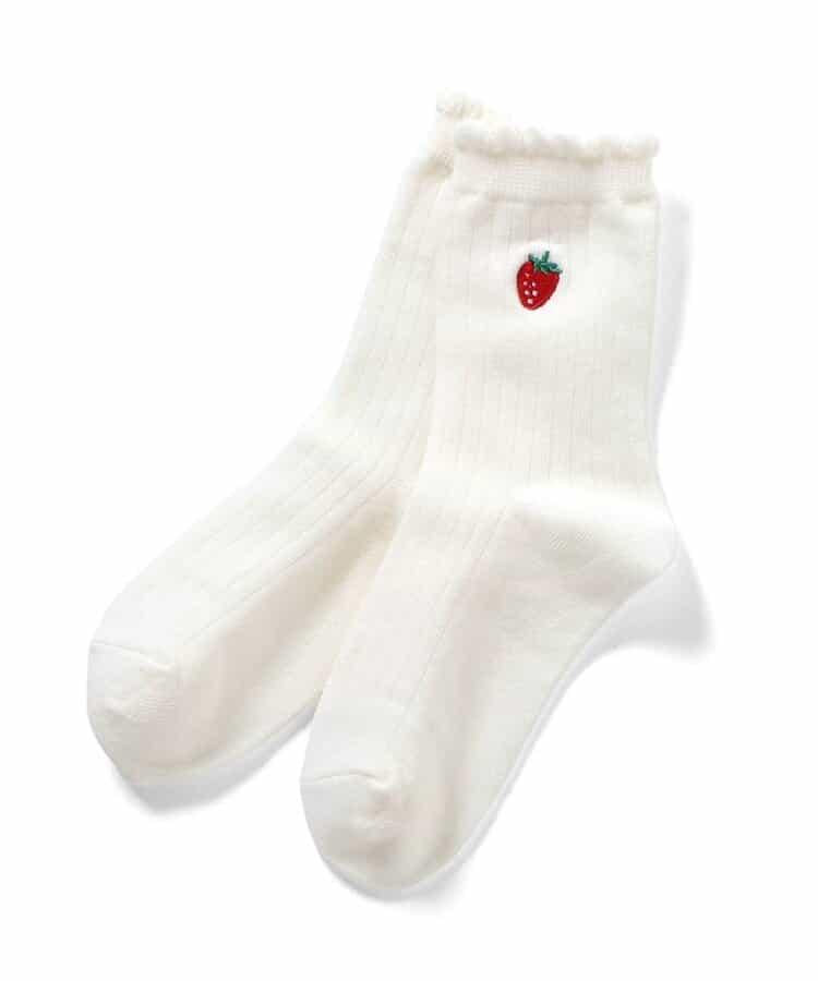 單點刺繡中筒襪
