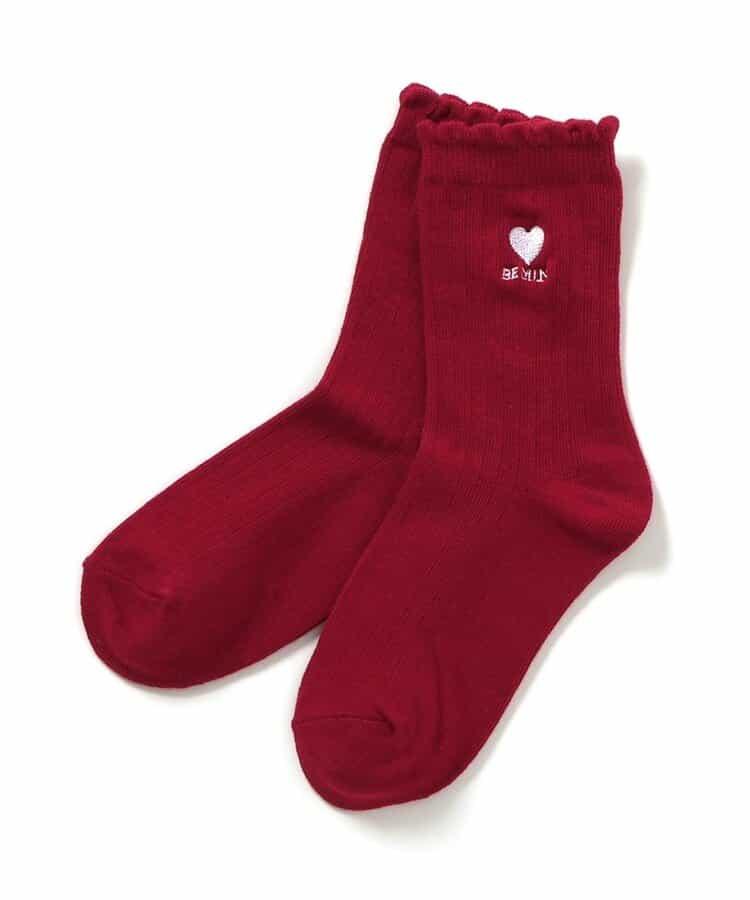 單點刺繡中筒襪