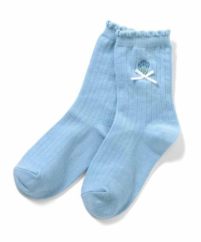 單點刺繡中筒襪