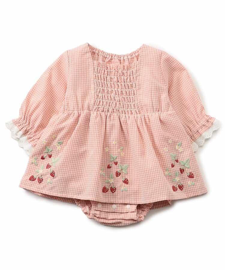 水果刺繡褶皺設計連體衣