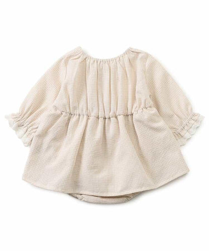 水果刺繡褶皺設計連體衣