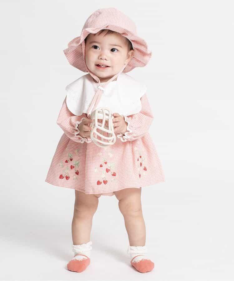 水果圖案刺繡防曬嬰兒帽