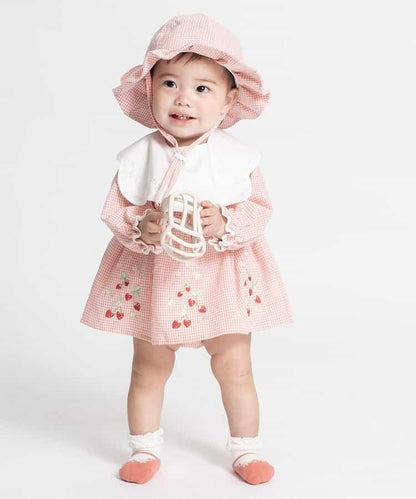 水果圖案刺繡防曬嬰兒帽