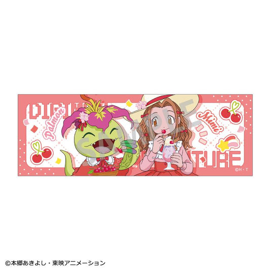 《數碼寶貝大冒險》長方形徽章 太刀川美美&巴魯獸/水果派對