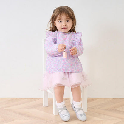 小花圖案兒童餐用罩衣