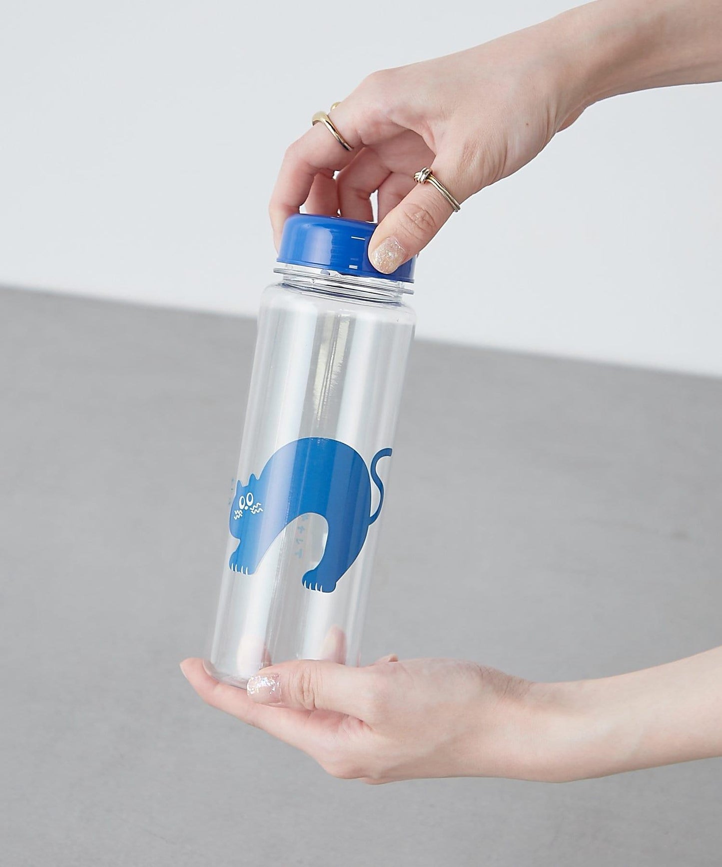 いたわり貓 透明水瓶