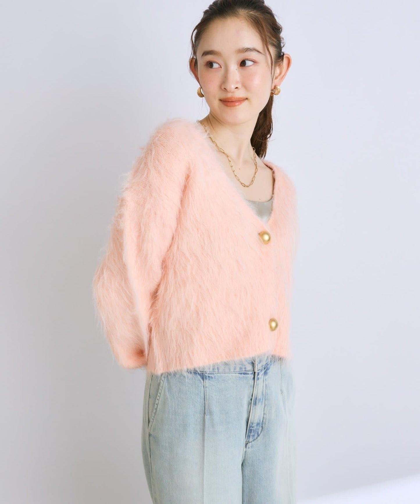 【全骨架推薦最強針織衫】長毛羽短款開衫