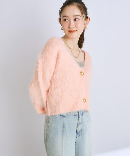 【全骨架推薦最強針織衫】長毛羽短款開衫