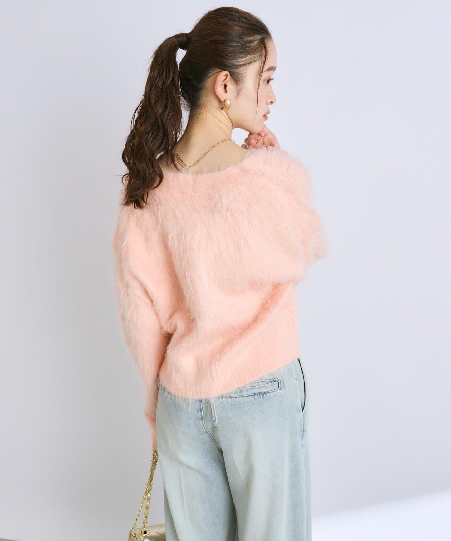 【全骨架推薦最強針織衫】長毛羽短款開衫