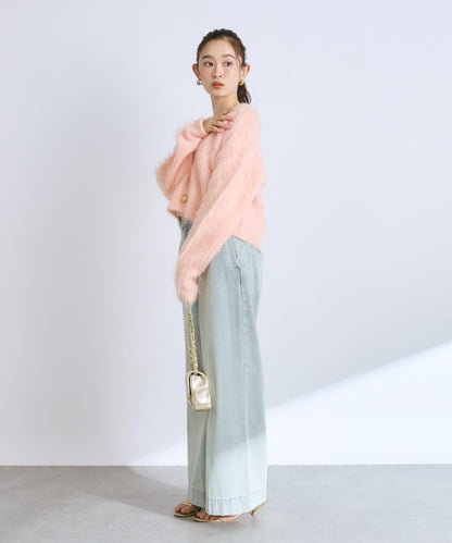 【全骨架推薦最強針織衫】長毛羽短款開衫