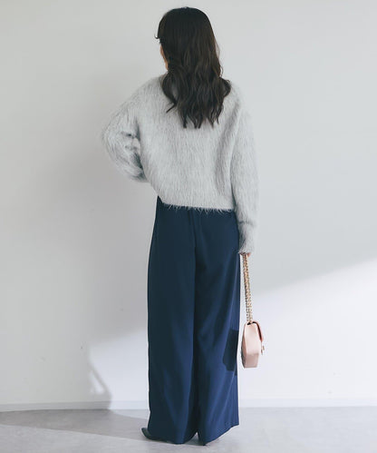 【全骨架推薦最強針織衫】長毛羽短款開衫