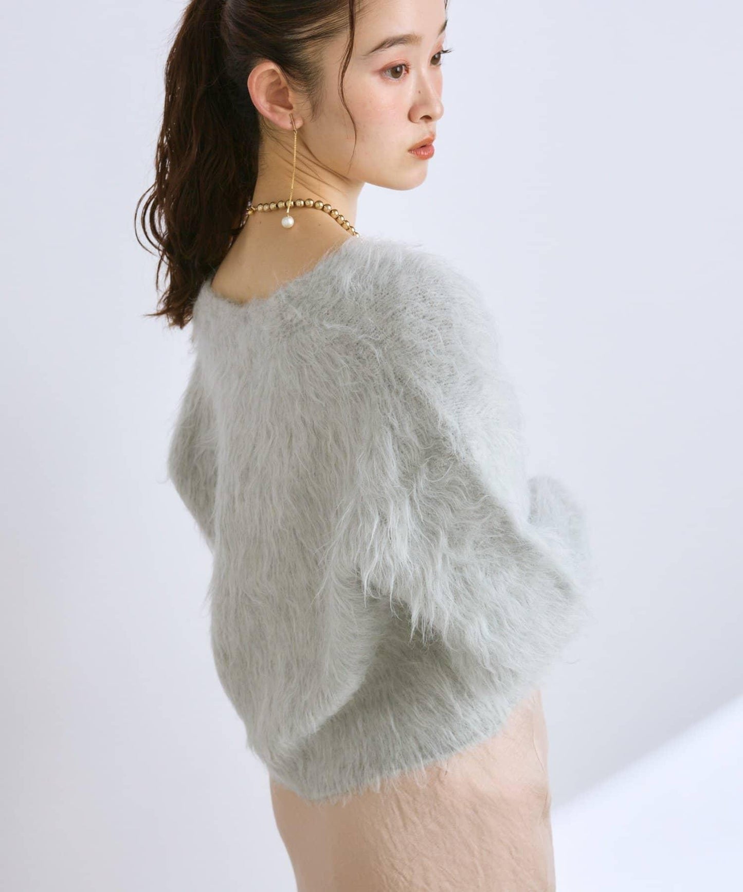 【全骨架推薦最強針織衫】長毛羽短款開衫