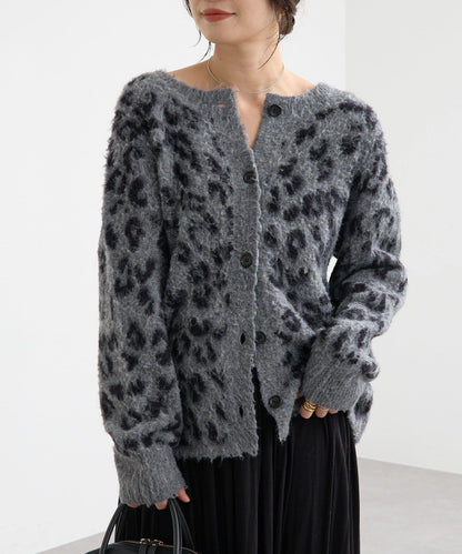 【時尚感十足】豹紋長毛針織衫