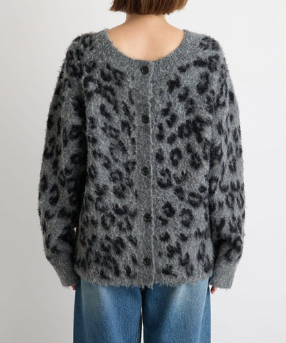 【時尚感十足】豹紋長毛針織衫