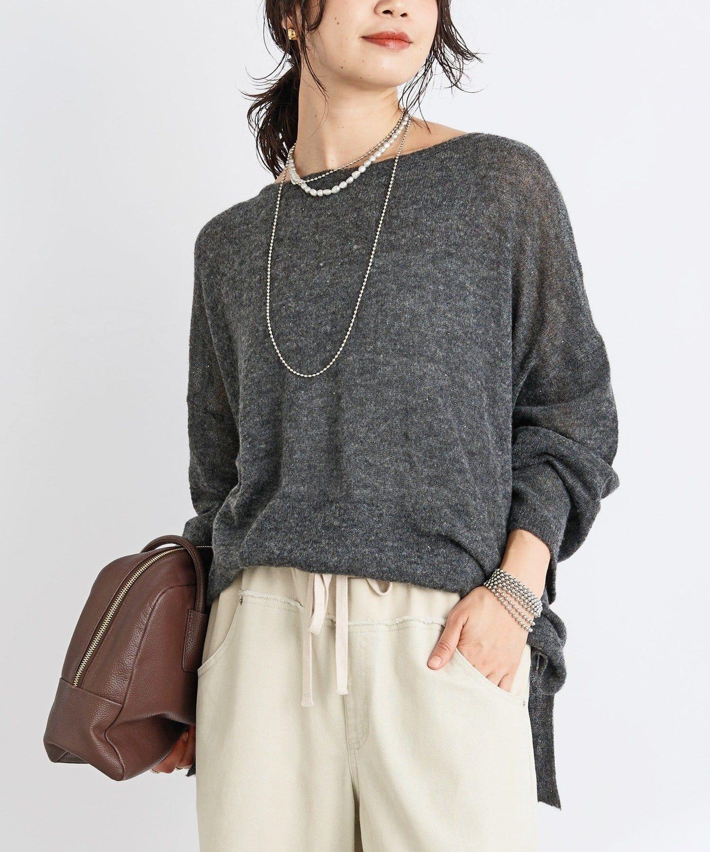 【煥新升級】2way亮片透視針織衫