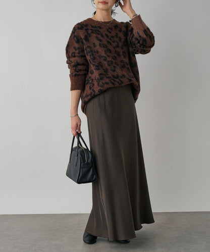 【時尚感十足】豹紋長毛針織衫