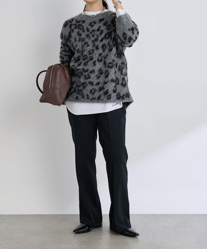 【時尚感十足】豹紋長毛針織衫