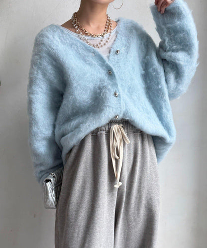 拉絲工藝銀色紐扣開衫