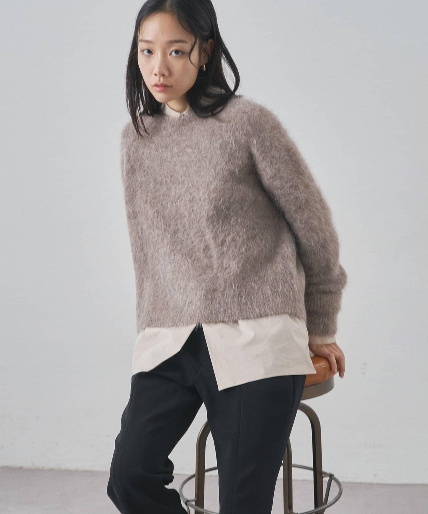 蘇里羊駝圓領套頭衫