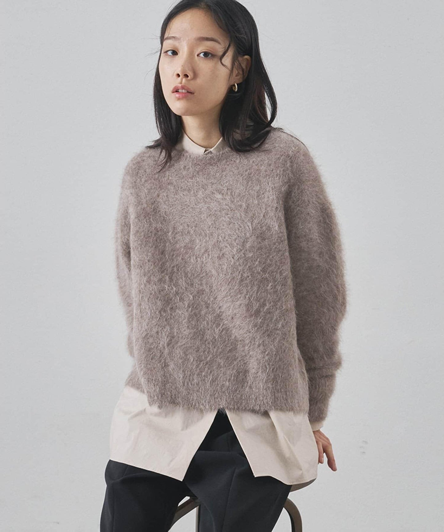 蘇里羊駝圓領套頭衫