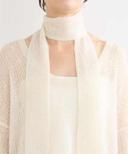【輕盈感◎】附圍巾羊駝毛寬鬆針織衫