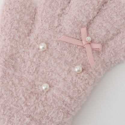 珍珠蝴蝶結手套