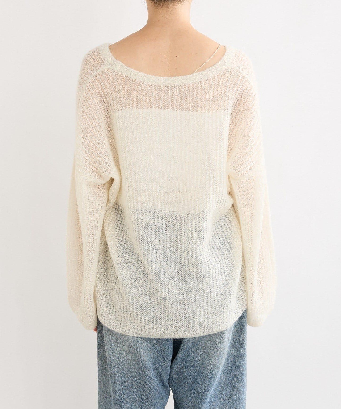 【輕盈感◎】附圍巾羊駝毛寬鬆針織衫