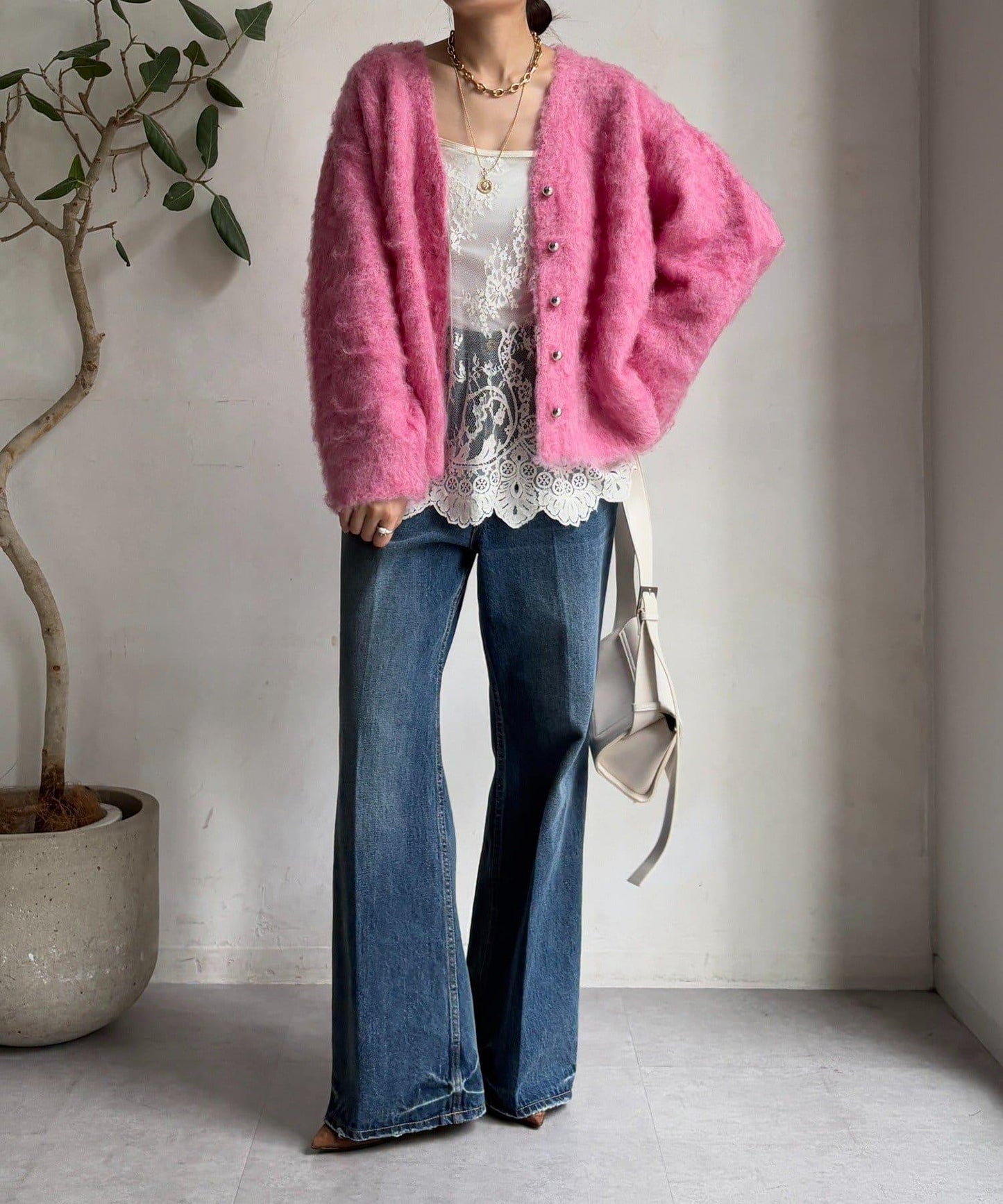 拉絲工藝銀色紐扣開衫