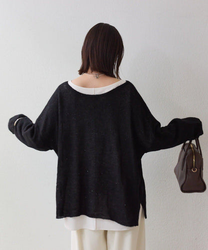 【煥新升級】2way亮片透視針織衫