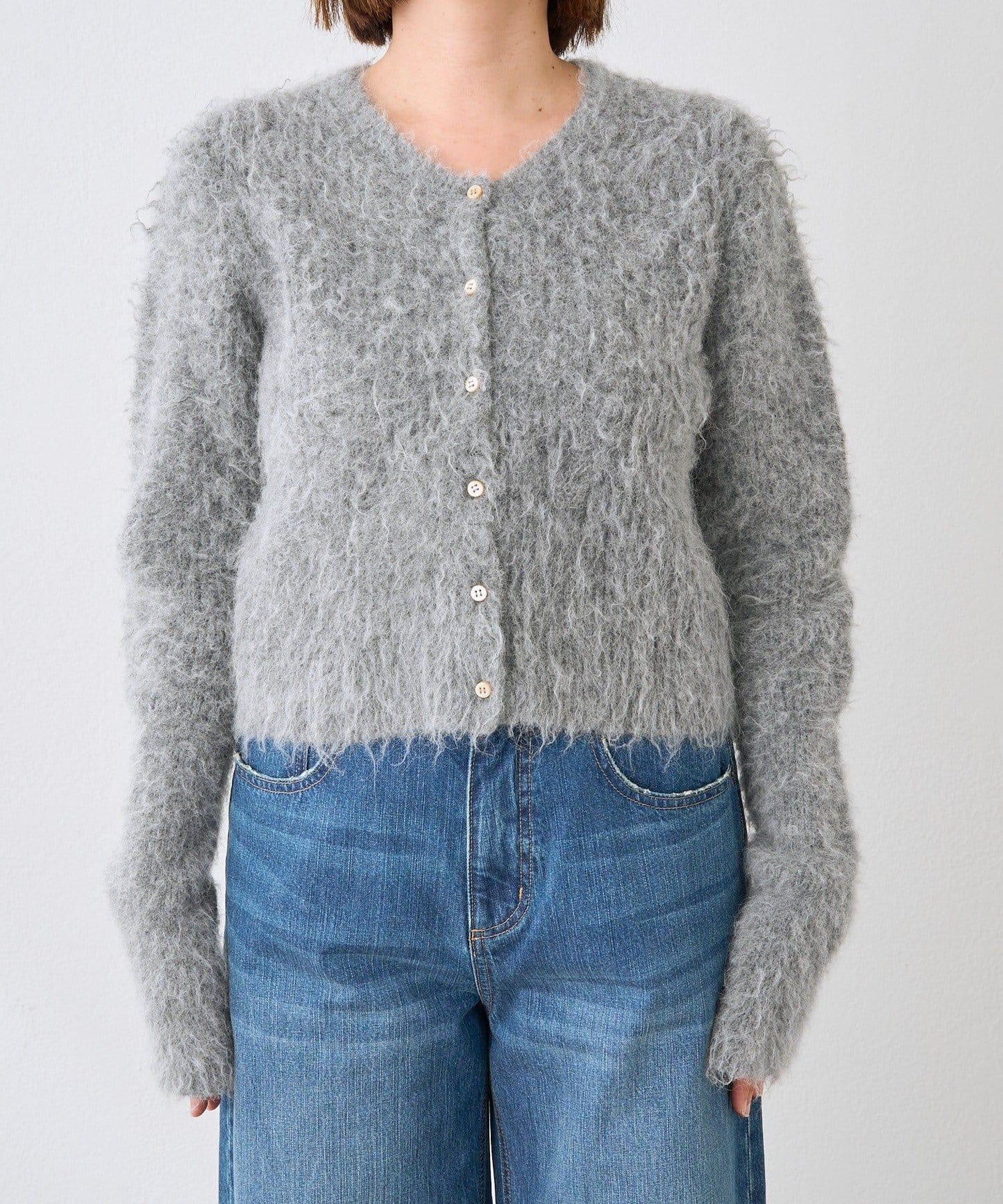 【蓬鬆柔軟】毛絨短款開衫