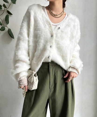 拉絲工藝銀色紐扣開衫