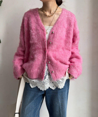 拉絲工藝銀色紐扣開衫