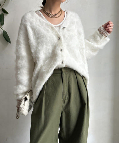 拉絲工藝銀色紐扣開衫