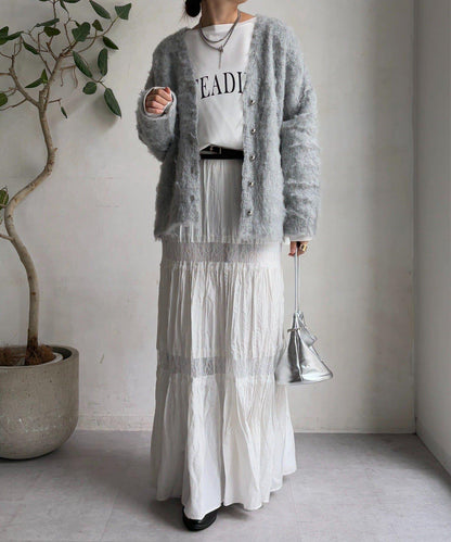 拉絲工藝銀色紐扣開衫