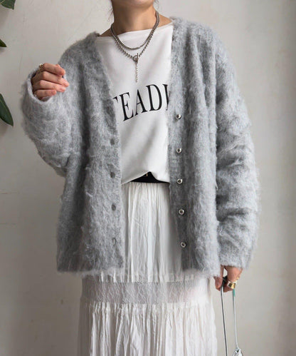 拉絲工藝銀色紐扣開衫