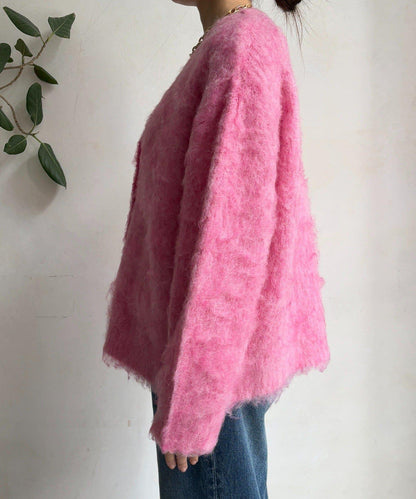 拉絲工藝銀色紐扣開衫