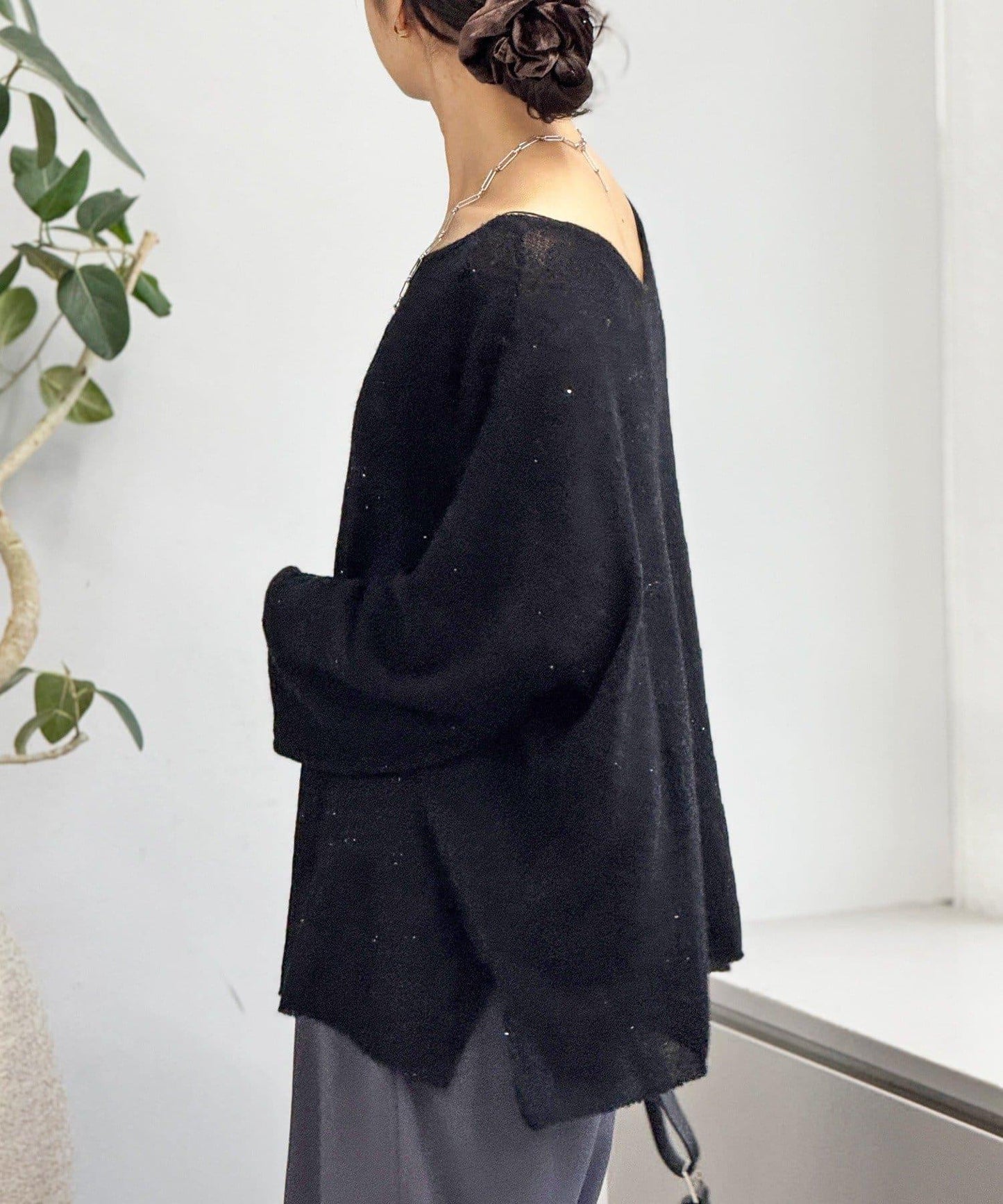 【煥新升級】2way亮片透視針織衫