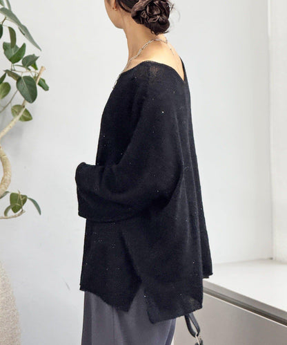 【煥新升級】2way亮片透視針織衫
